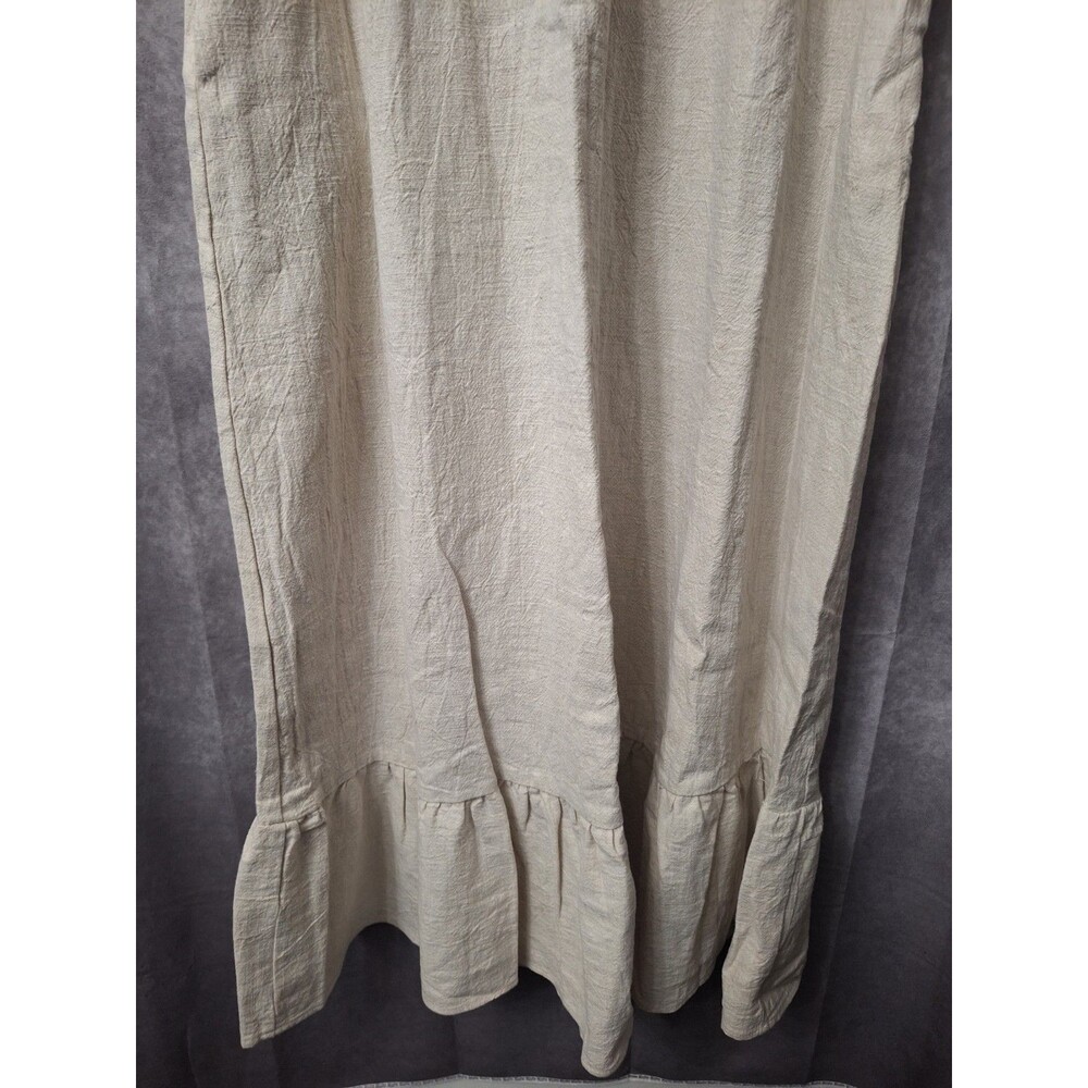 Women's Cream Midi Dress with Ruffle Hem - Picture 8 of 11